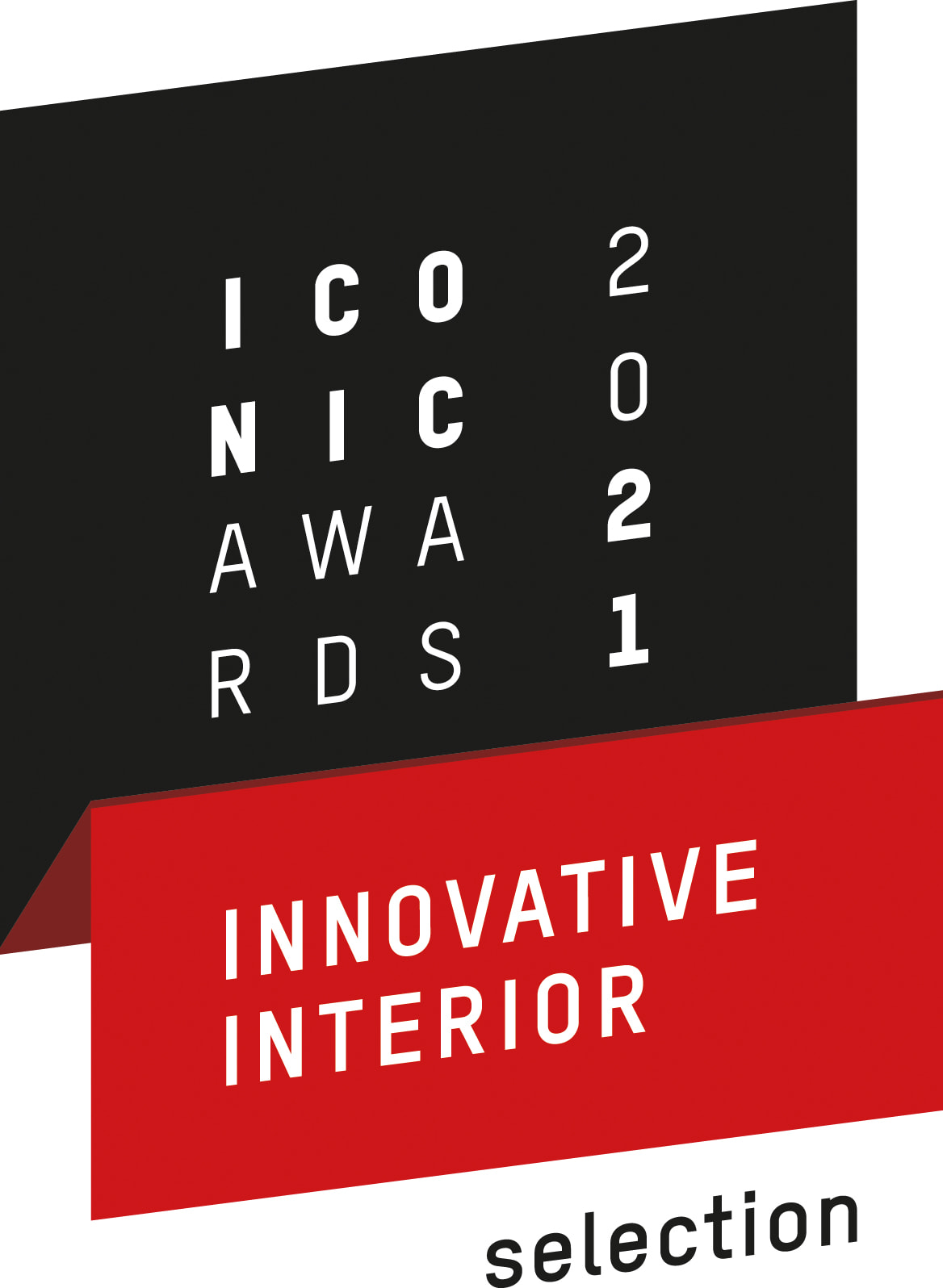 BRAINARTIST: Logo des „ICONIC AWARDS: Interior“ 2021; die Auszeichnung für unsere modulare ShoeBox
