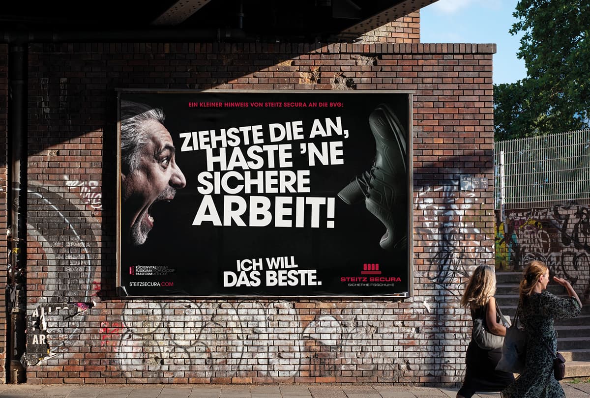 BRAINARTIST: STEITZ SECURAs B2B-Plakatwand bei den Berliner Verkehrsbetrieben (BVG)